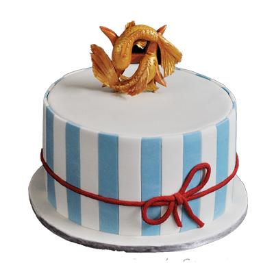 Vanilla Pisces Fondant Cake