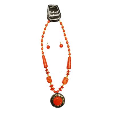 Orange Big Pearl Necklace