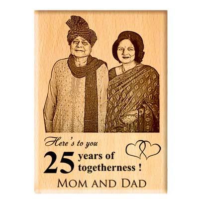 25 Anniversary Engraved Photo Frame for Parents