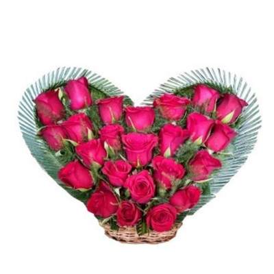 Ravishing Red Roses Heart Shaped Bouquet