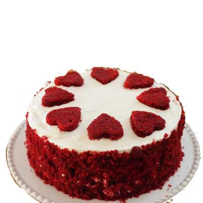 Red Velvet Cake with 8 Hearts