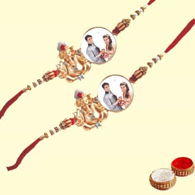 Personalized Ganesha Rakhi Set