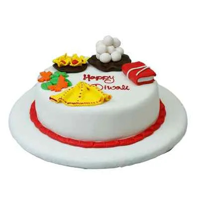 Appetizing Diwali Vanilla Cake